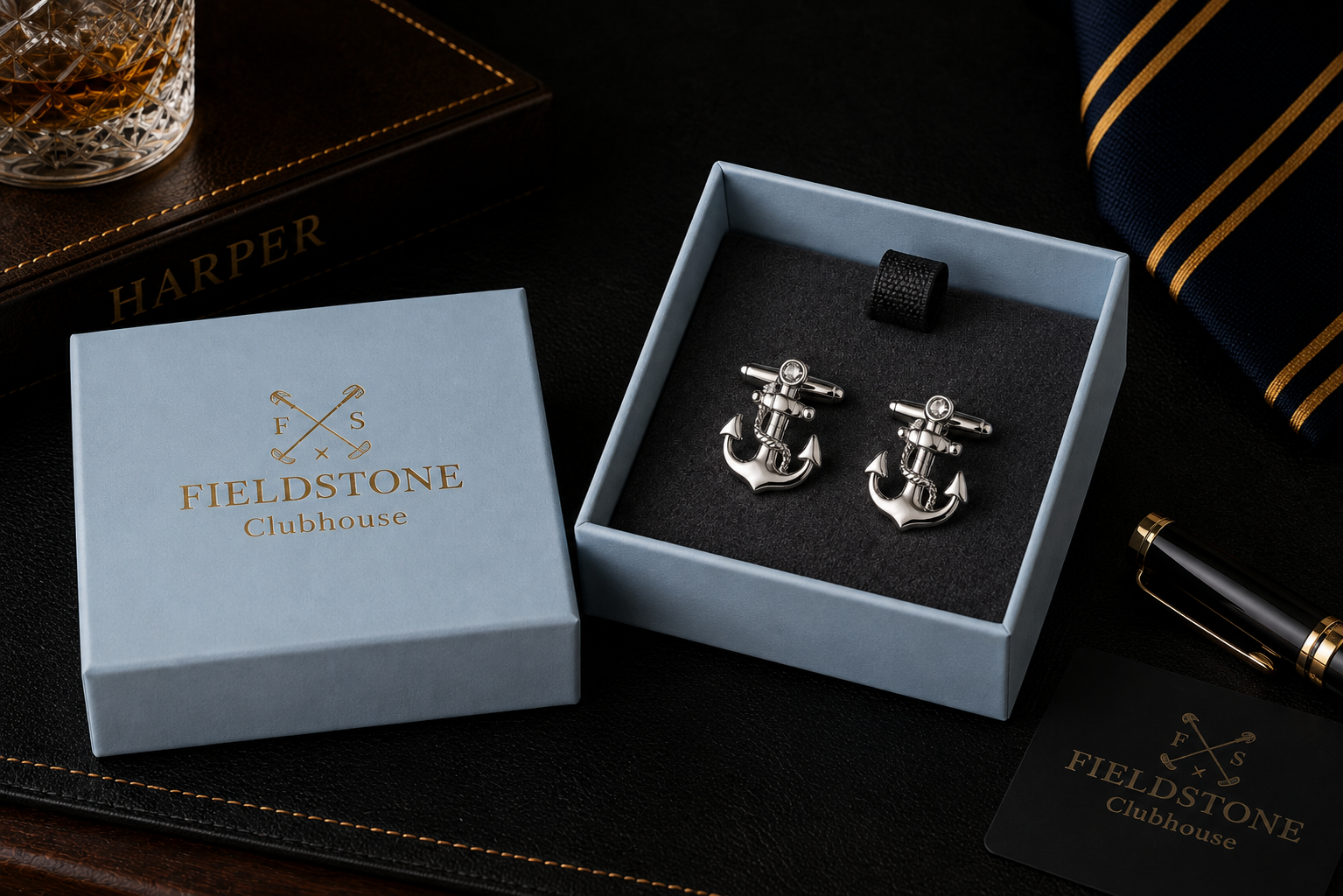 Silver Anchor Cufflinks