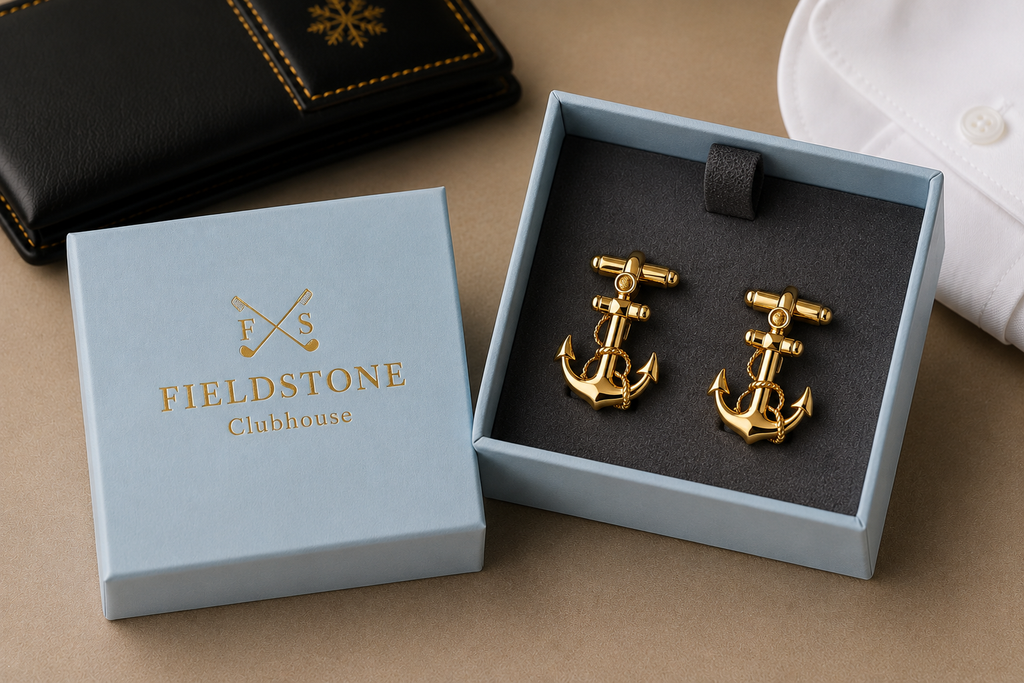 Gold-Tone Anchor Cufflinks