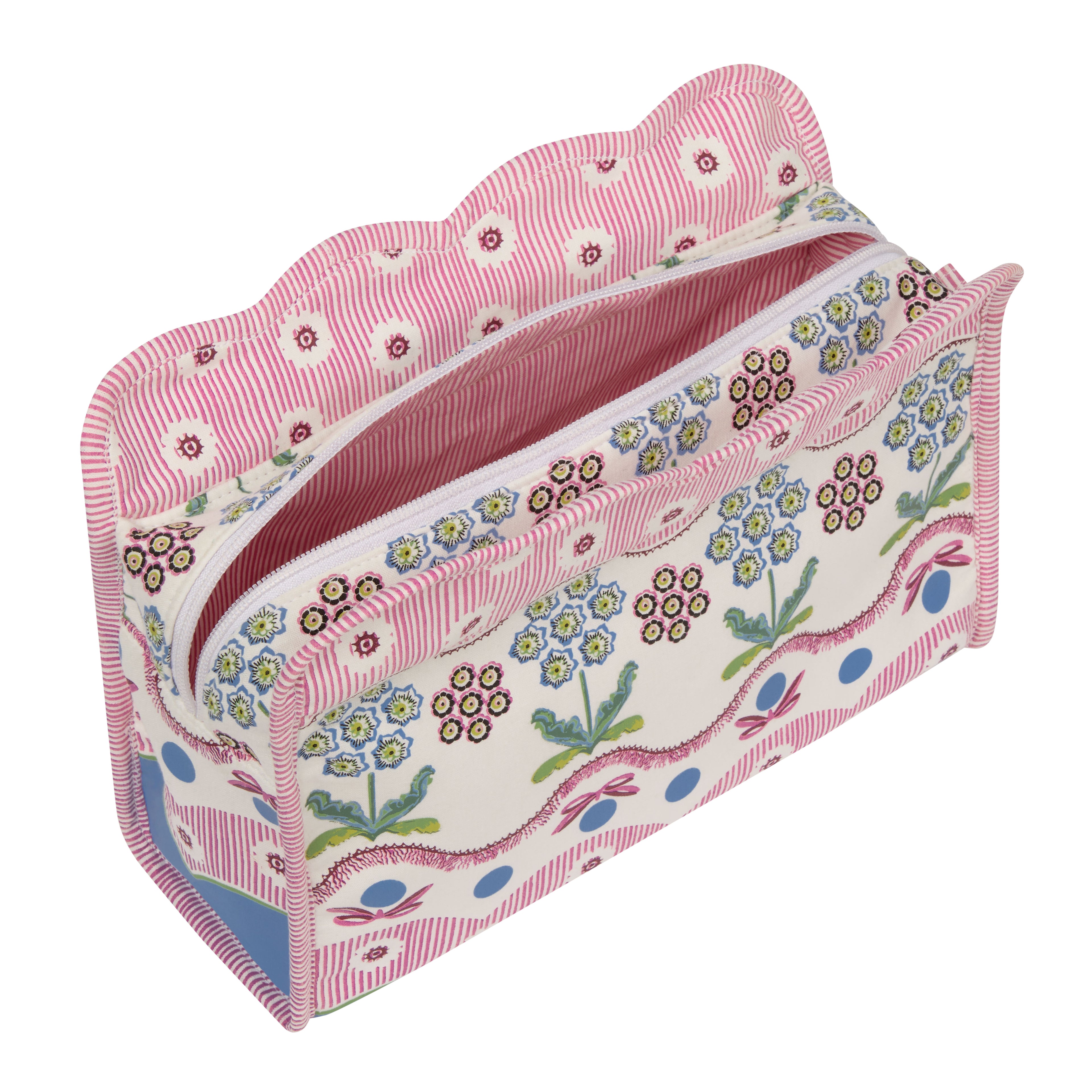 Woven Flowers Scallop Wash Bag