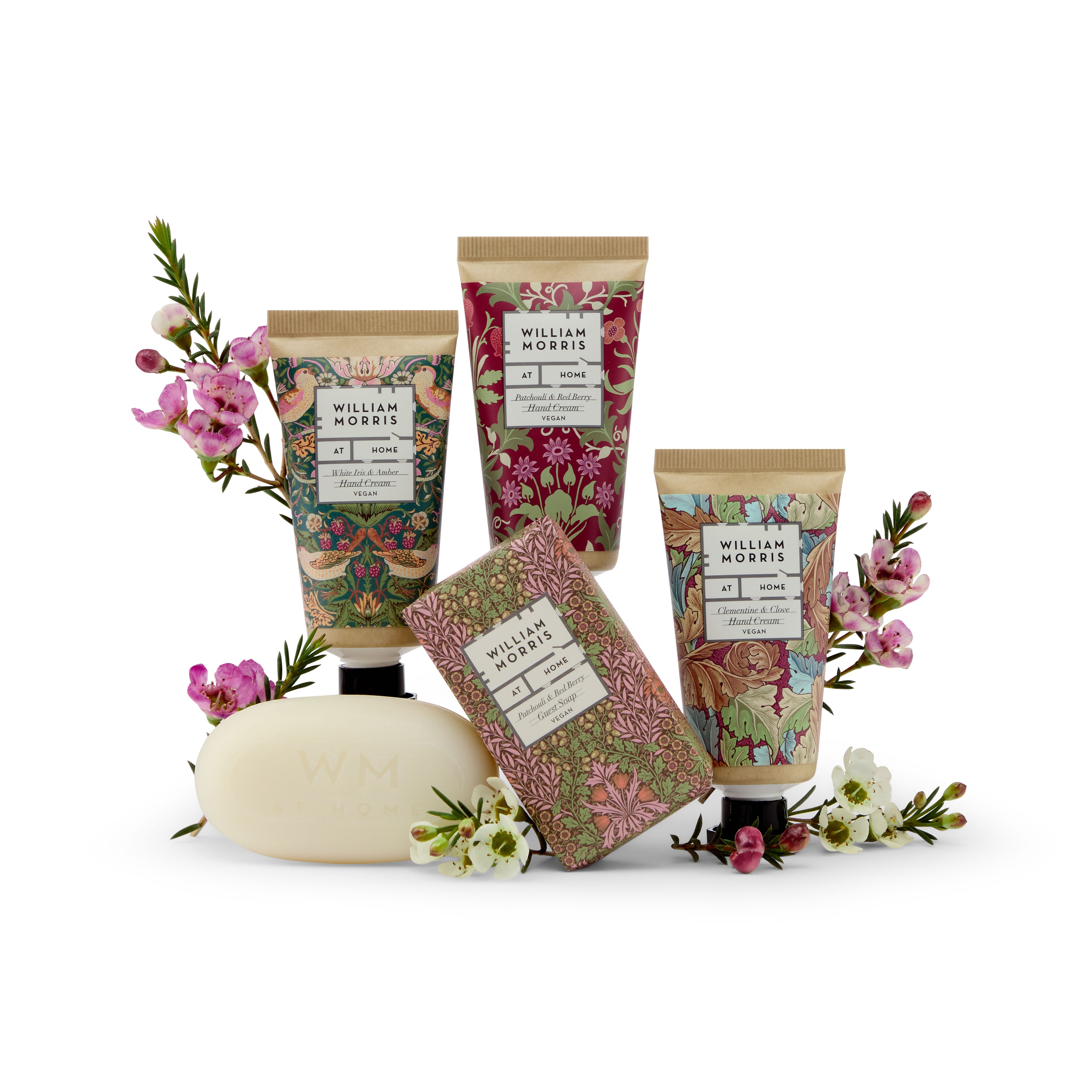 Oak & Willow Velvet Drawstring Pouch (Hand Creams 3 x 30ml & Guest Soap 50g)