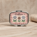 Woven Flowers Mirror Compact Lip Balm