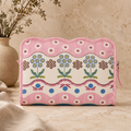 Woven Flowers Scallop Wash Bag