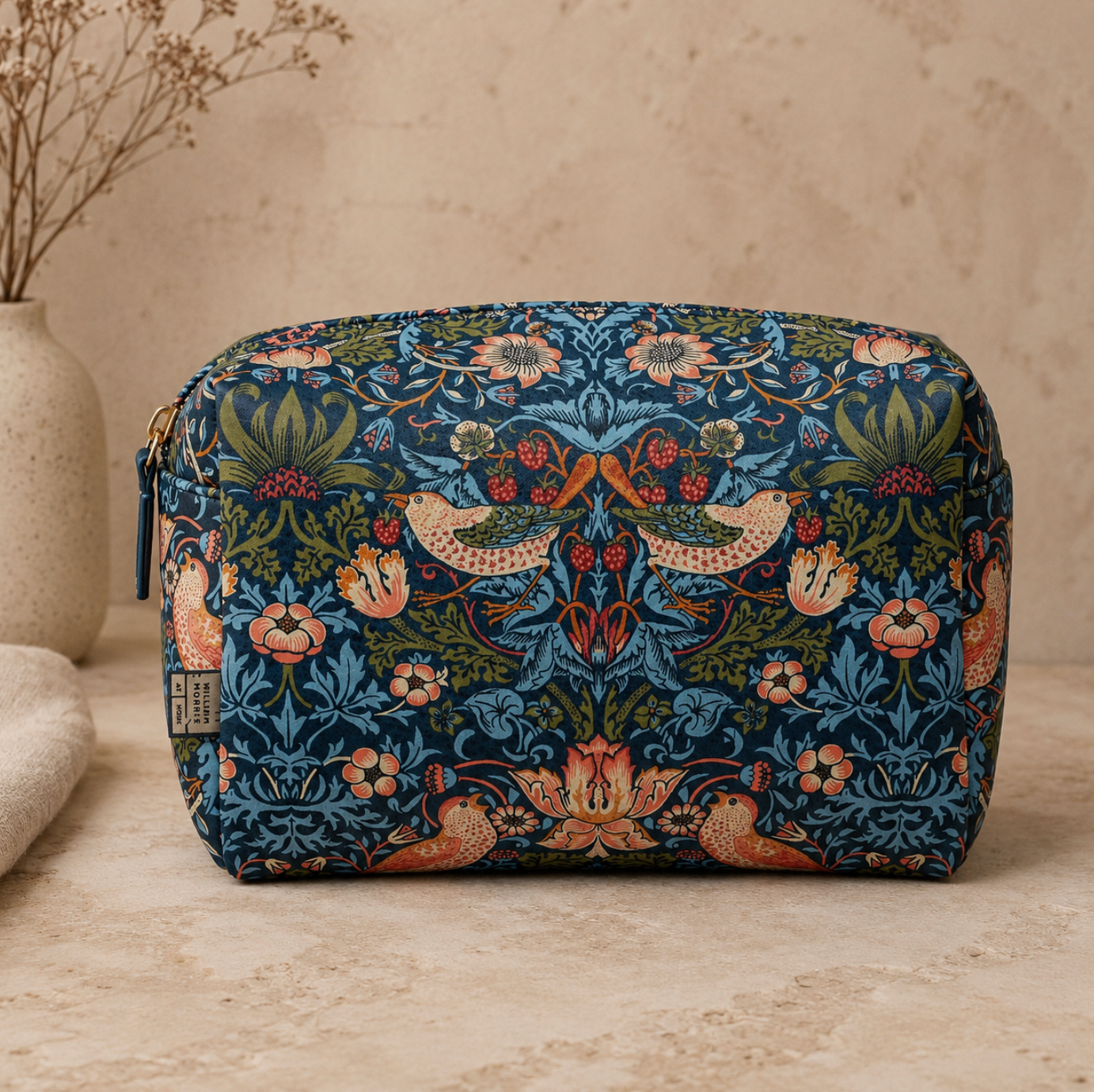 Strawberry Thief Large Wash Bag - Blue