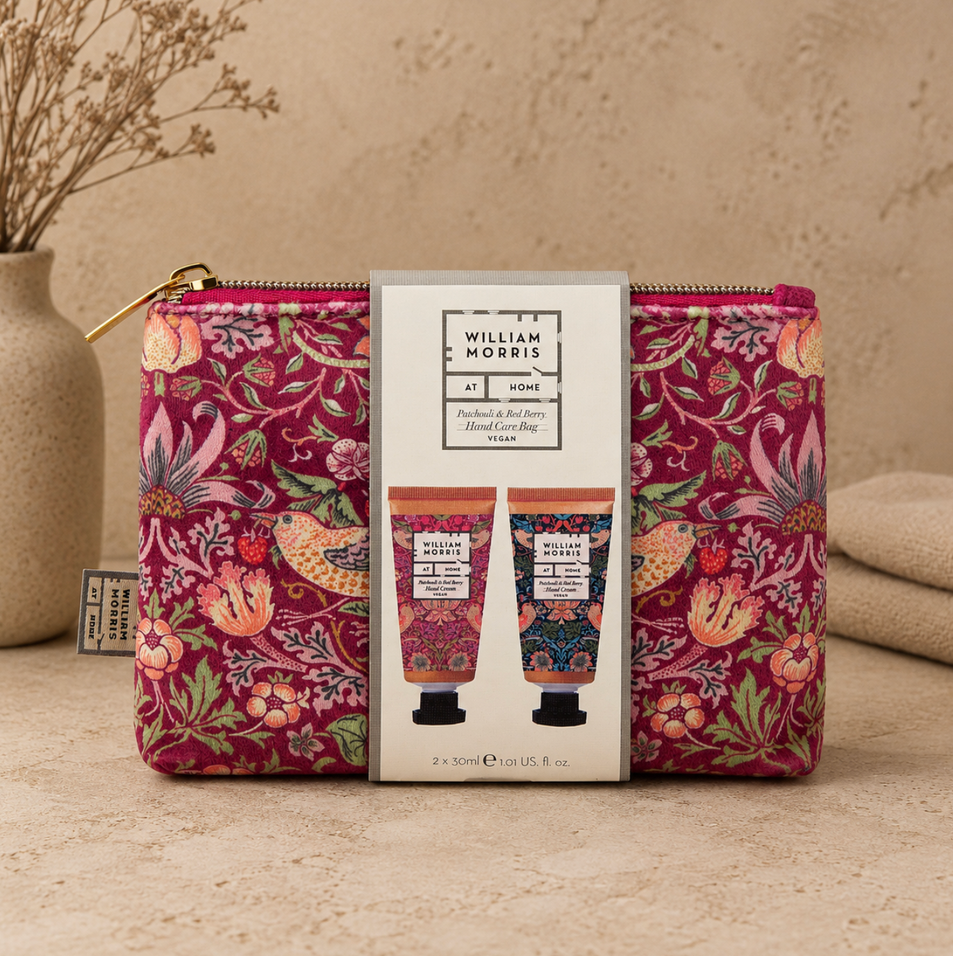 Strawberry Thief Hand Care Bag (2 x 30ml Hand Cream in Small Cosmetic Bag)