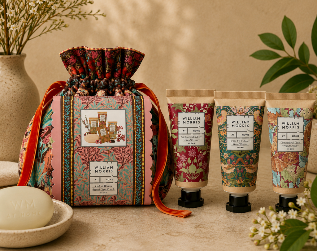 Oak & Willow Velvet Drawstring Pouch (Hand Creams 3 x 30ml & Guest Soap 50g)