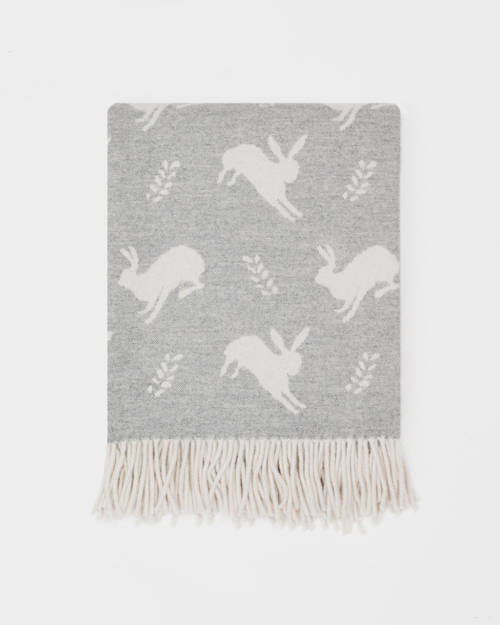 Nature Hare Grey merino lambswool throw by Remony - detail