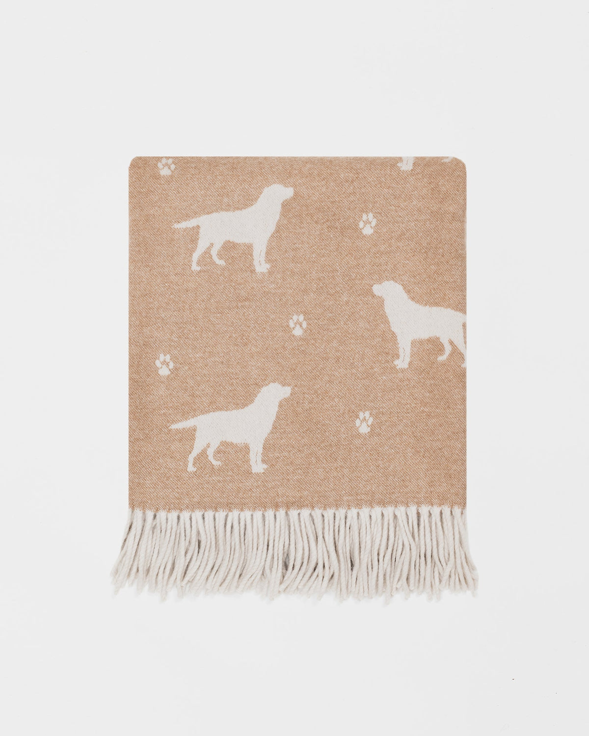 Nature Labrador Bran merino lambswool throw by Remony - detail