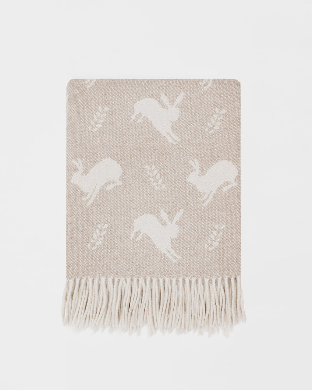 Nature Hare Fawn merino lambswool throw by Remony - detail