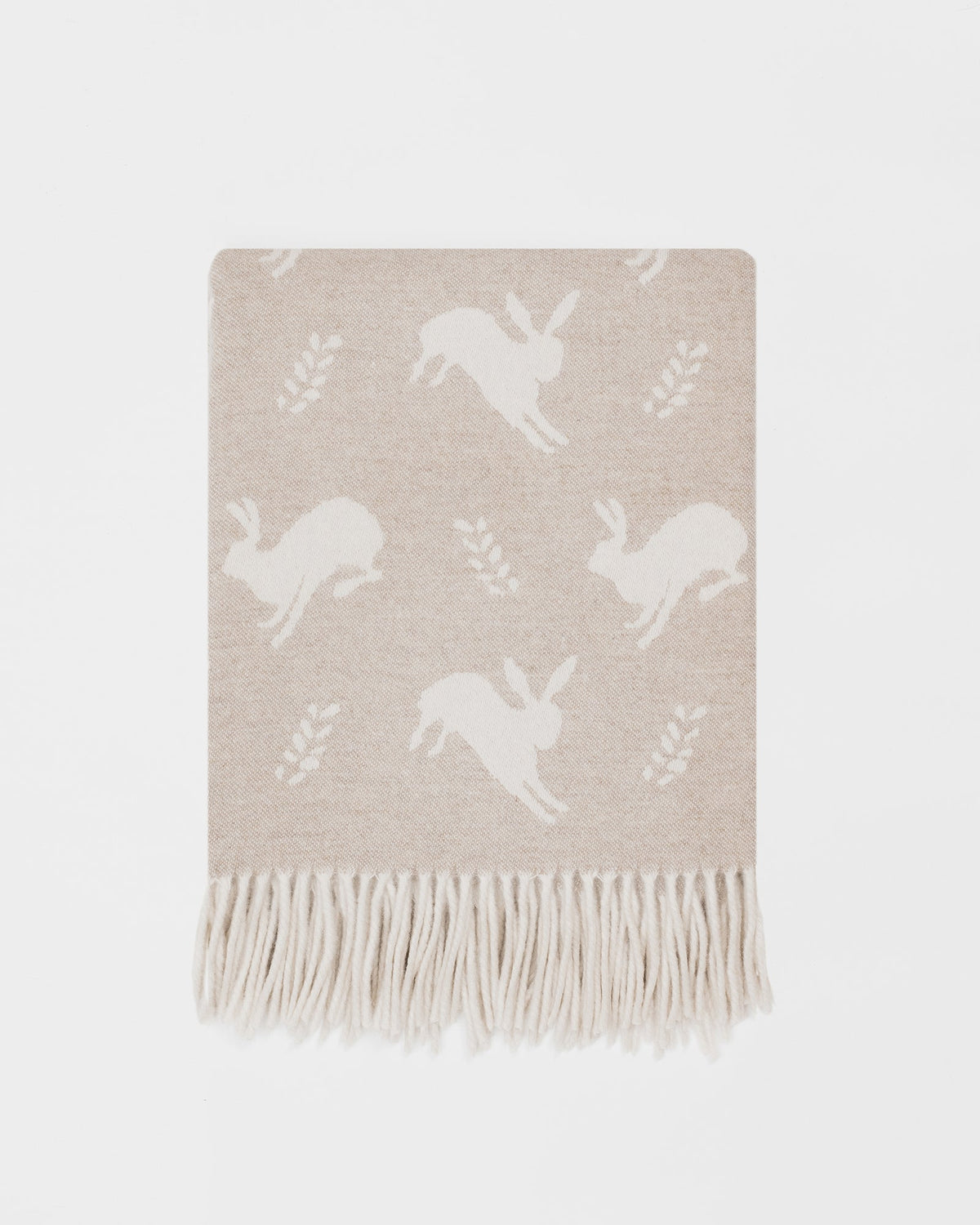 Nature Hare Fawn merino lambswool throw by Remony - detail