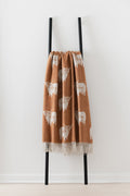 Nature Highland Cow Rust merino lambswool throw by Remony