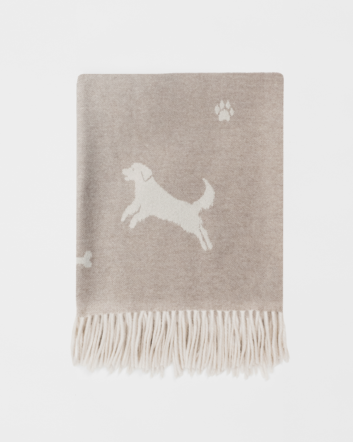 Nature Multi Dog Fawn merino lambswool throw by Remony - detail
