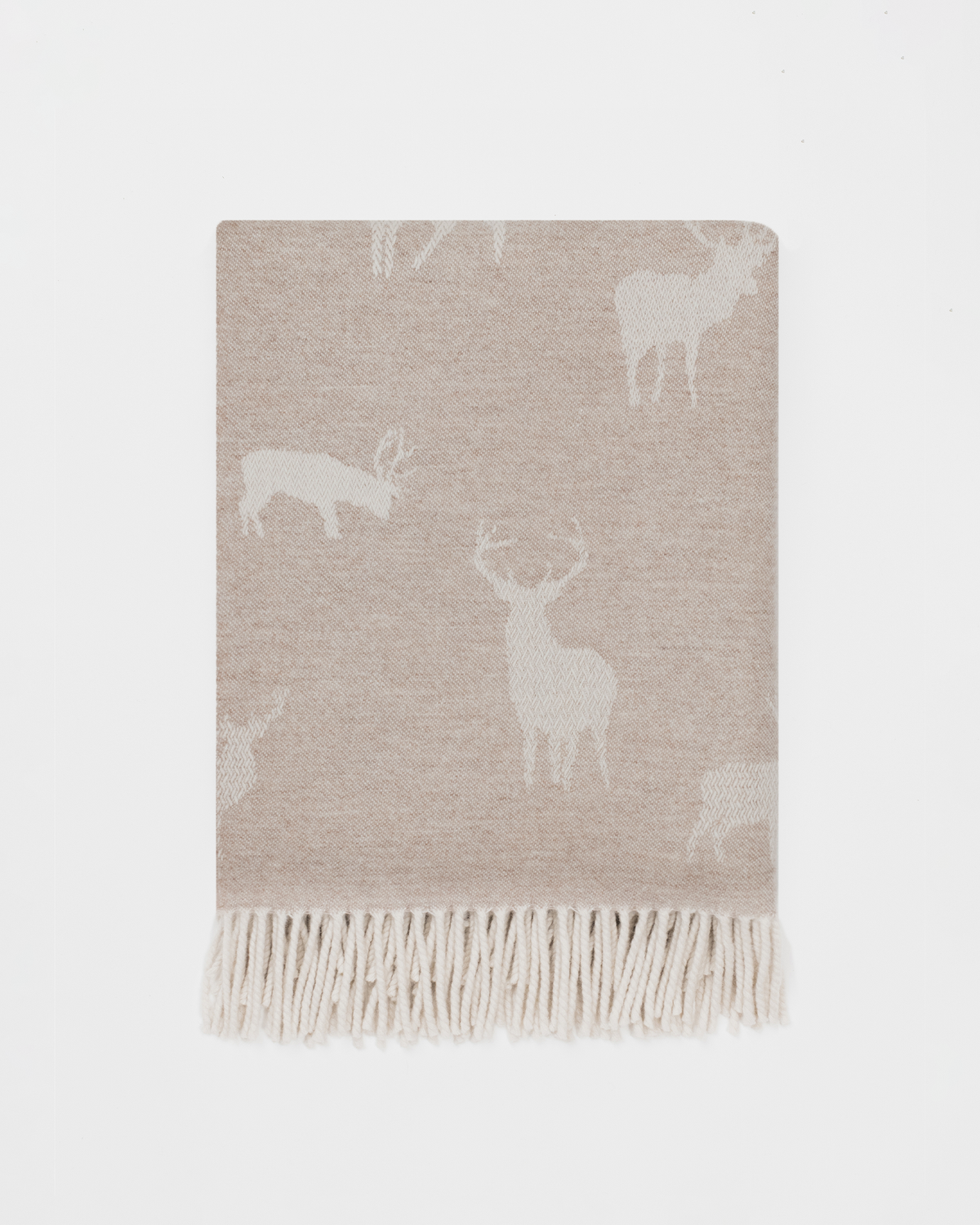 Nature Stag Fawn merino lambswool throw by Remony - detail