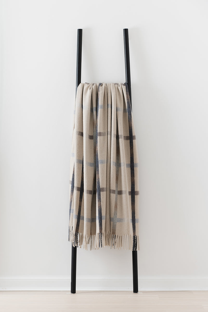 Maree Driftwood merino lambswool throw by Remony