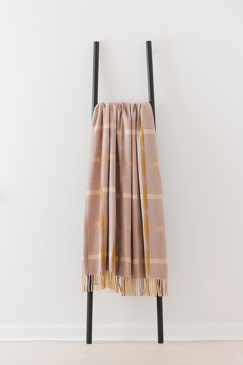 Maree Sepia merino lambswool throw by Remony