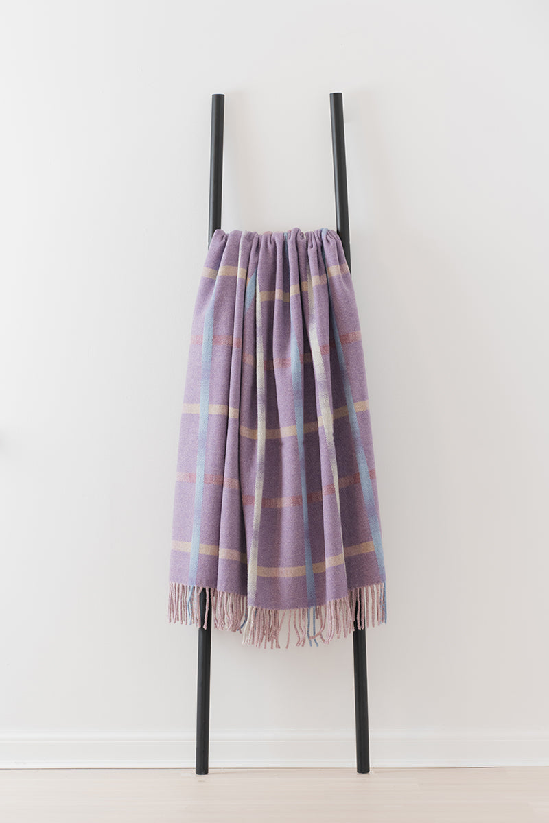 Maree Amethyst merino lambswool throw by Remony