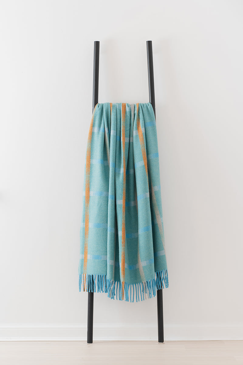Maree Jade merino lambswool throw by Remony
