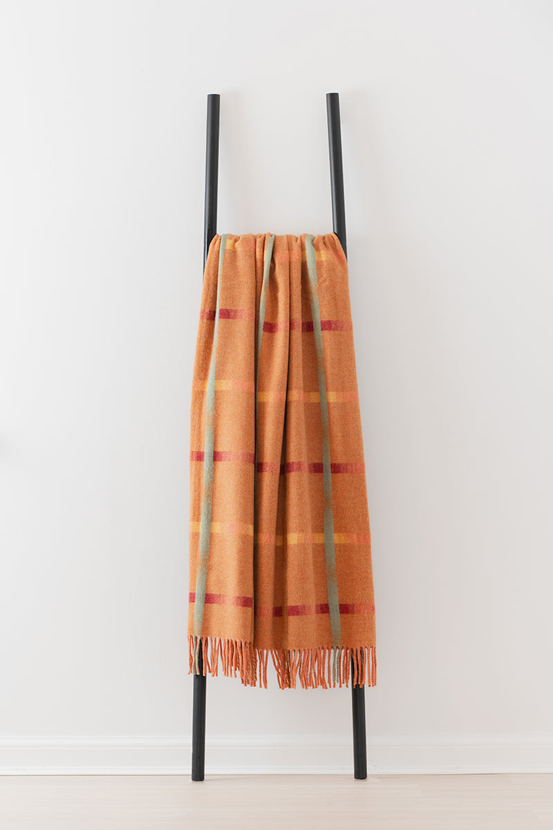 Maree Spice merino lambswool throw by Remony