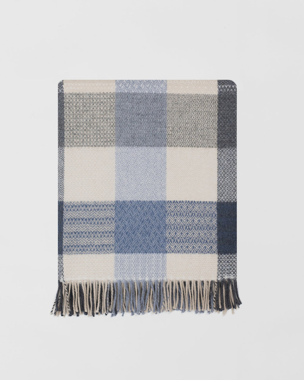 Patchwork Coastline merino lambswool throw by Remony - detail
