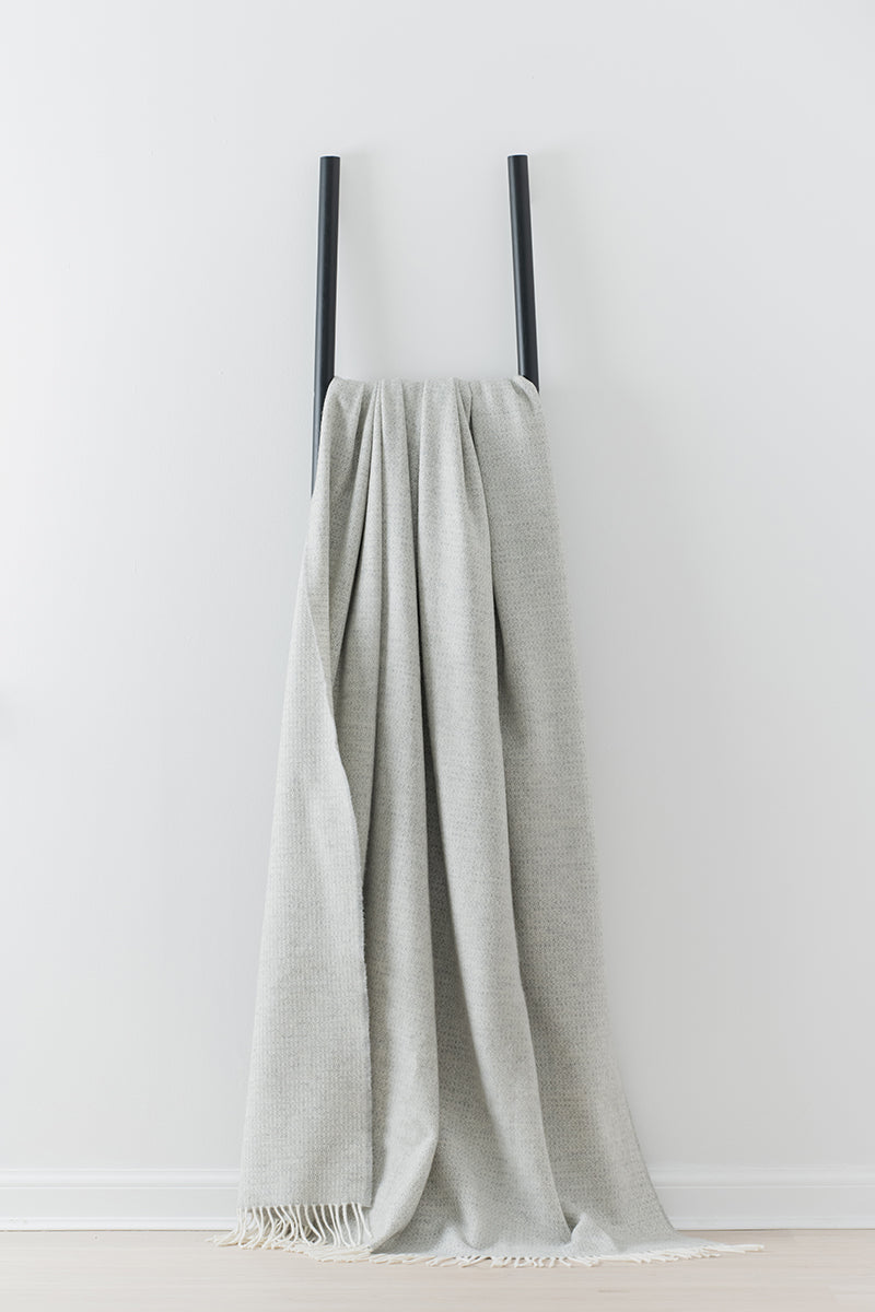 Clova Silver merino lambswool throw by Remony