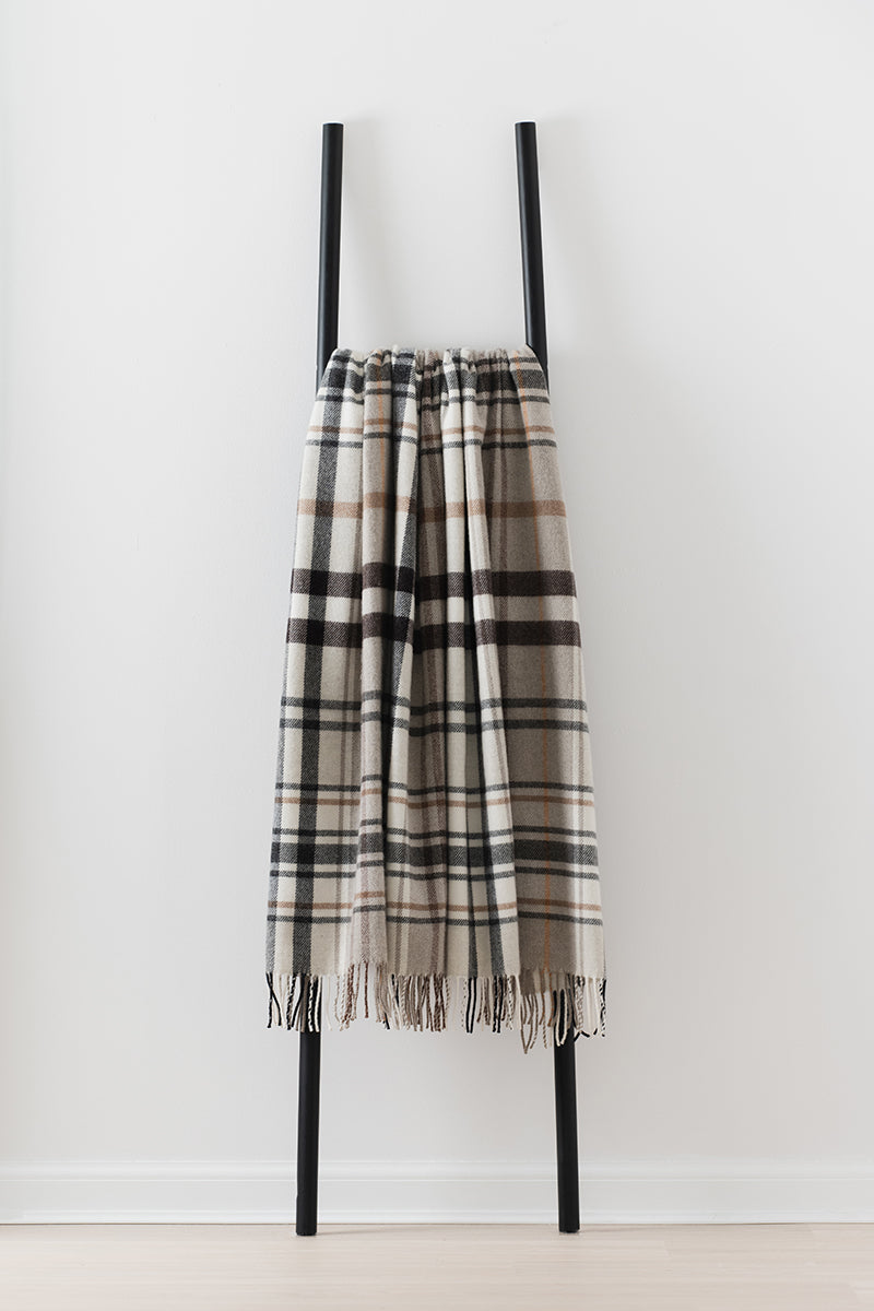 Pitnacree Stone merino lambswool throw by Remony