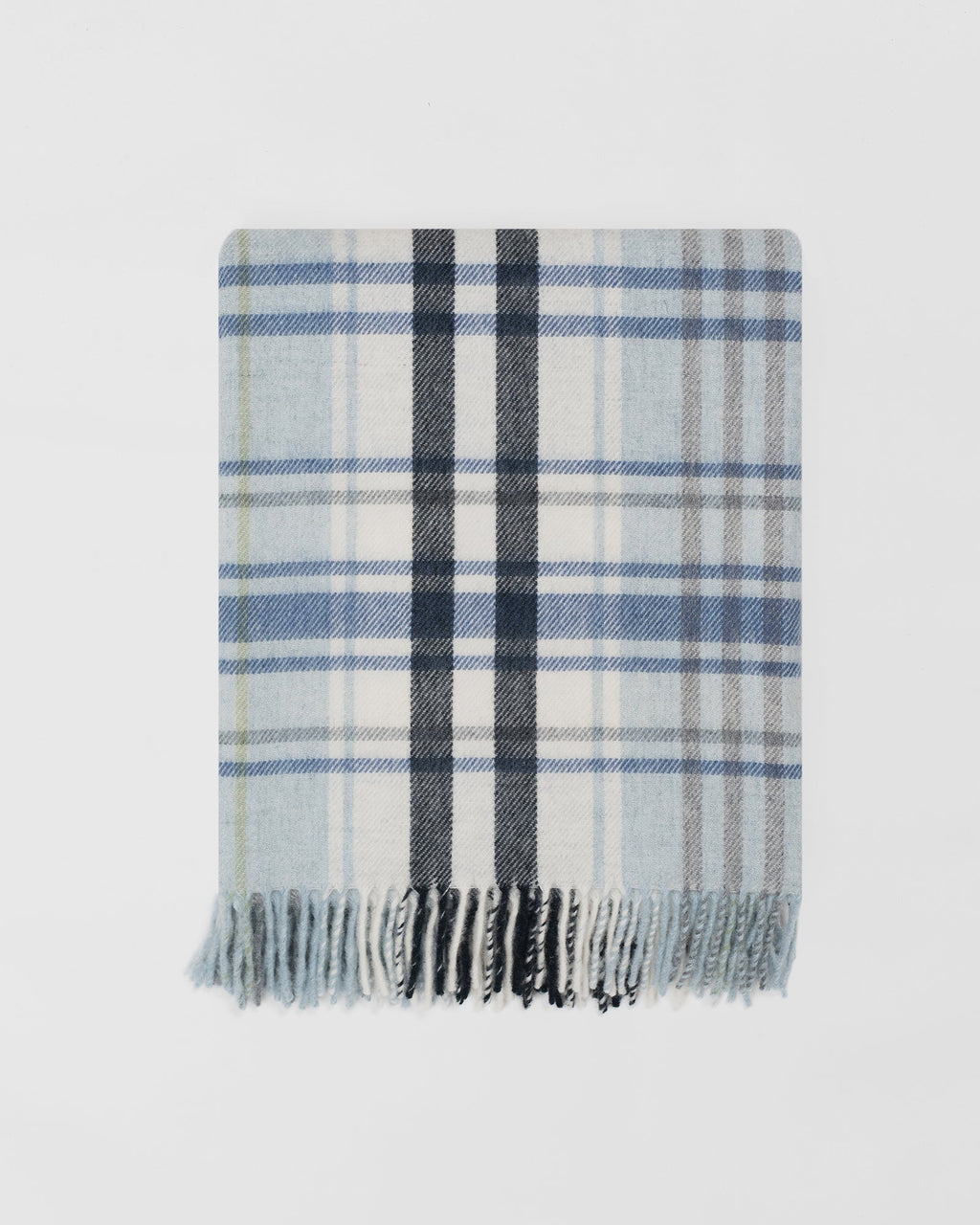 Pitnacree Sea Blue merino lambswool throw by Remony - detail