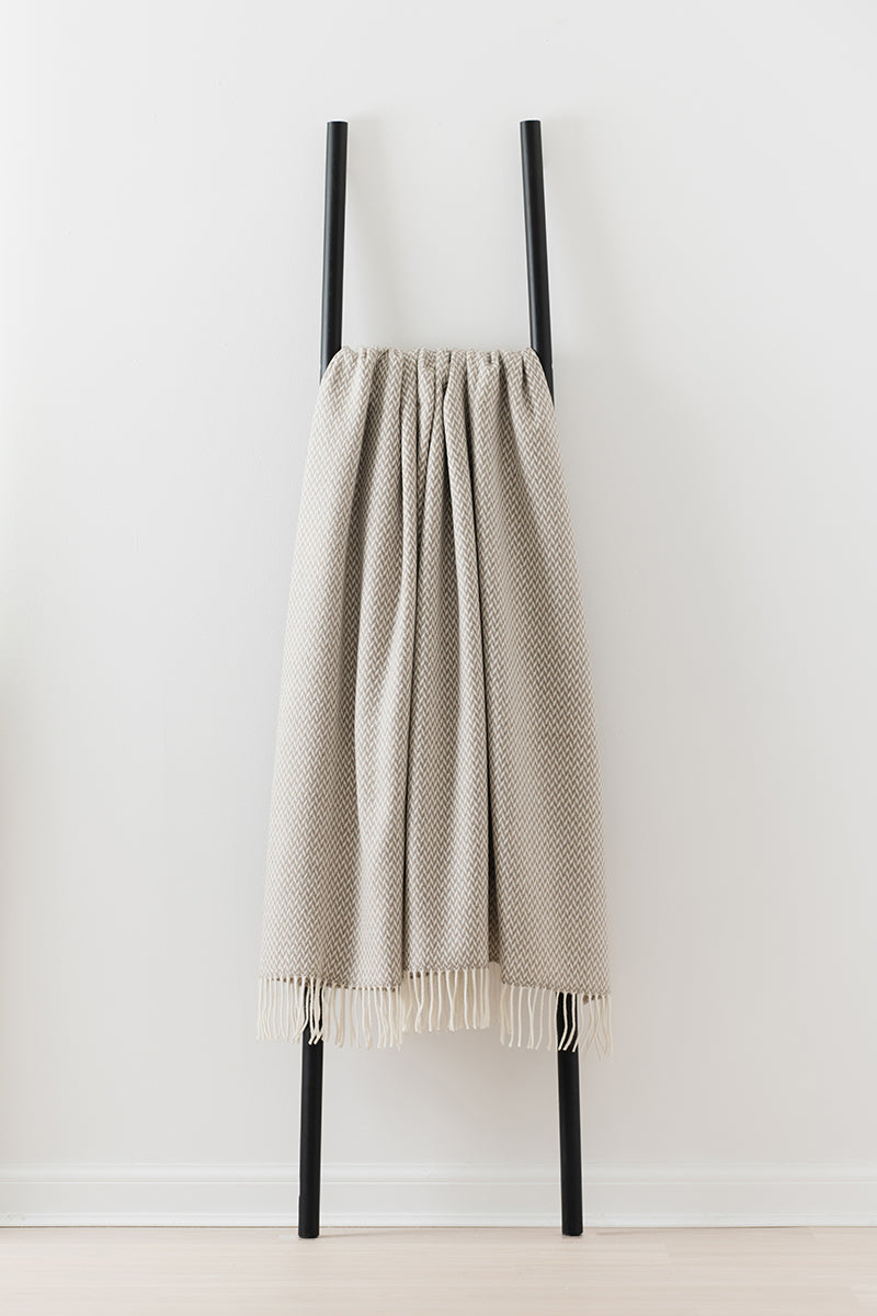 Balintyre Sand merino lambswool throw by Remony