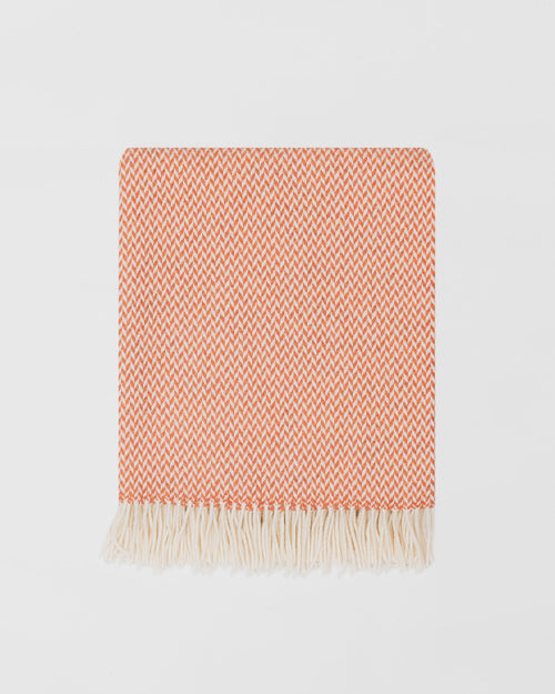 Balintyre Clementine merino lambswool throw by Remony - detail