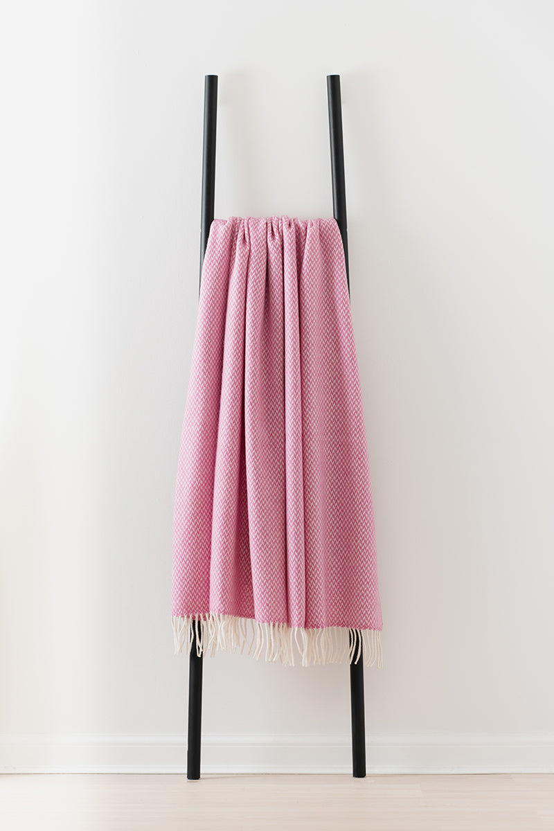Balintyre Foxglove merino lambswool throw by Remony