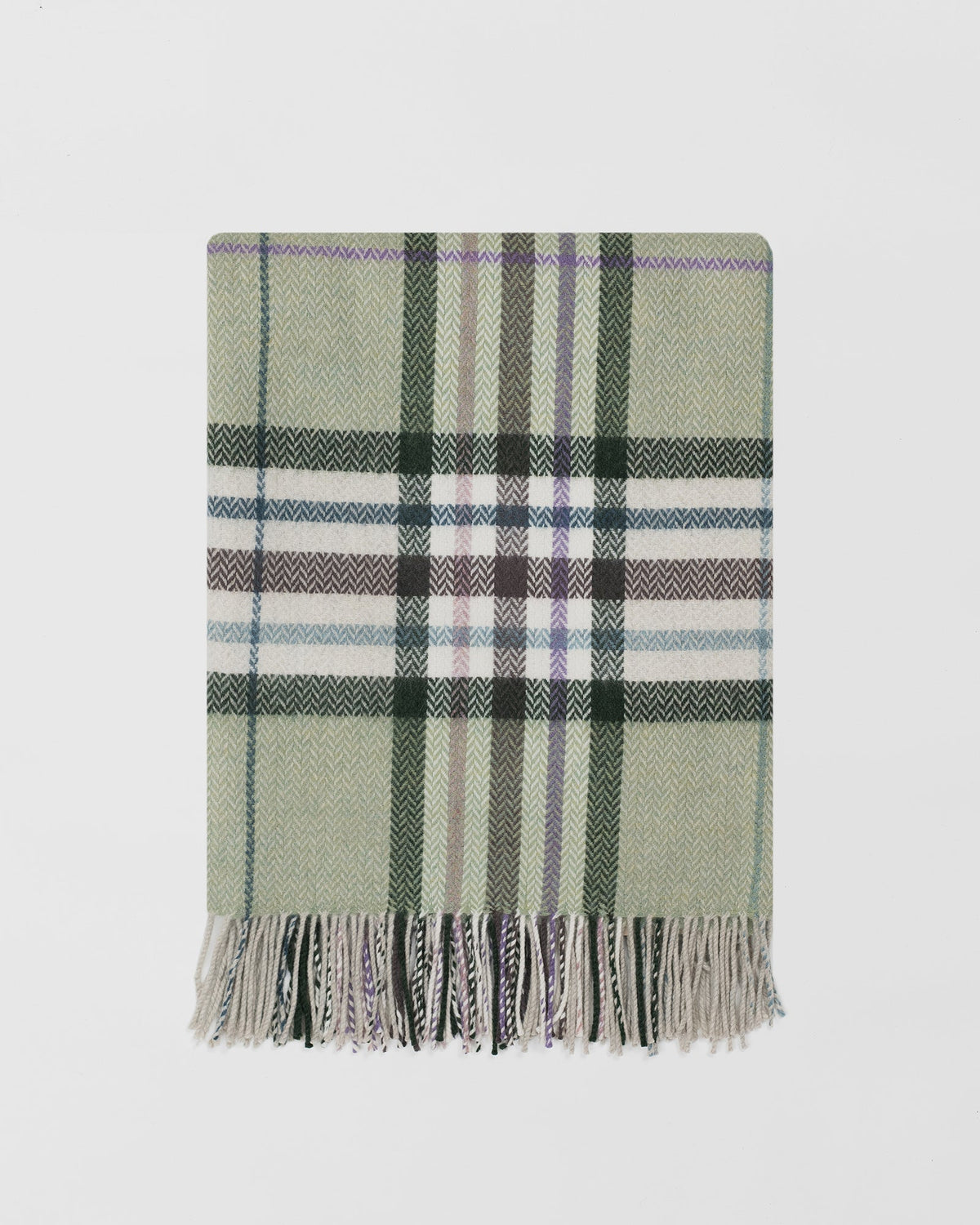 Moraig Jade merino lambswool throw by Remony - detail