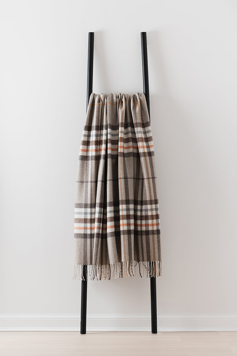 Moraig Bronze merino lambswool throw by Remony