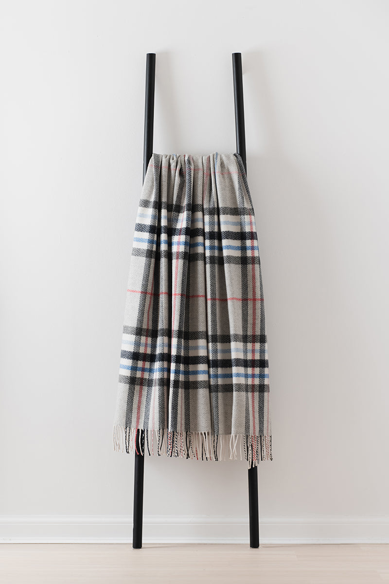 Moraig Pewter merino lambswool throw by Remony