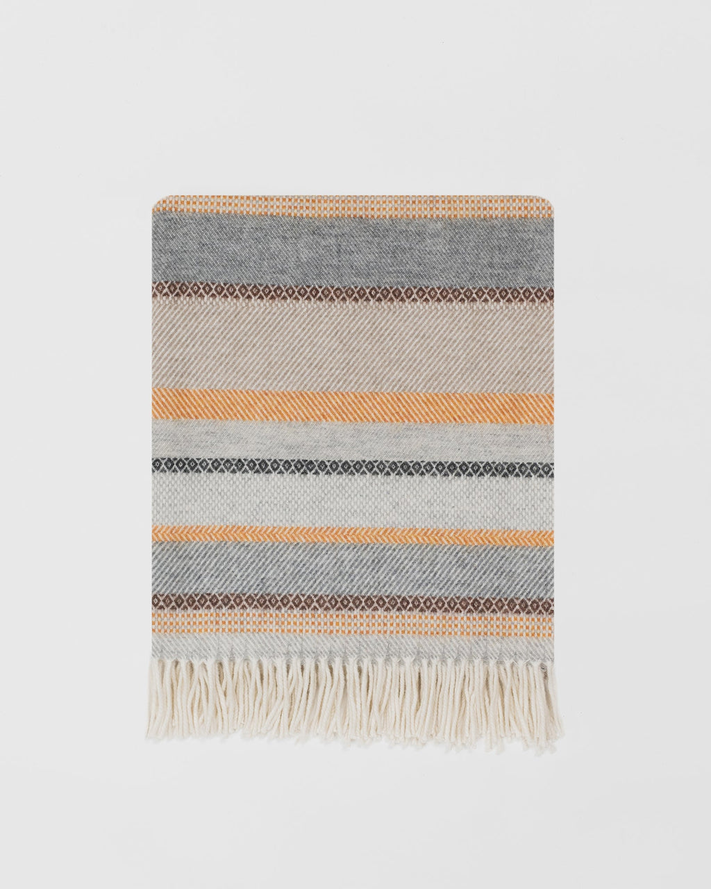 Croftmore Amber merino lambswool throw by Remony - detail