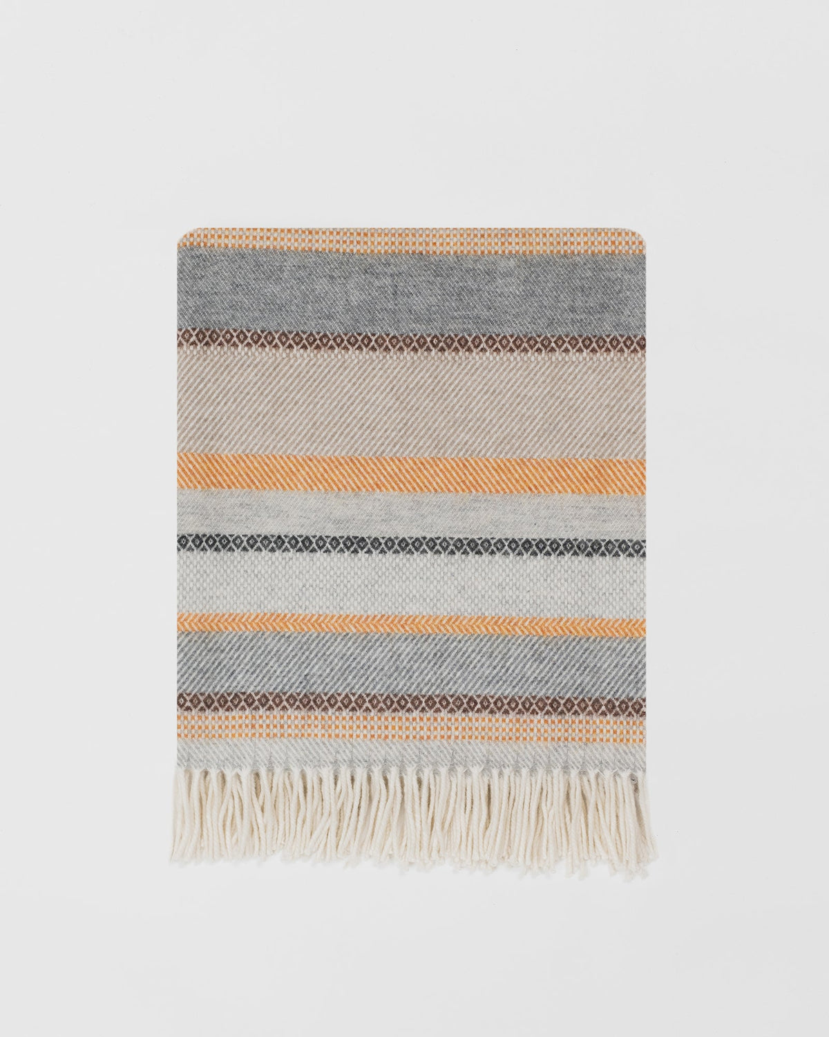 Croftmore Amber merino lambswool throw by Remony - detail