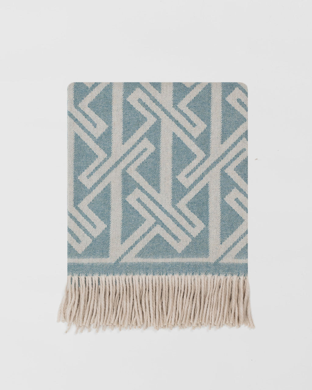 Fortriu Woad merino lambswool throw by Remony - detail