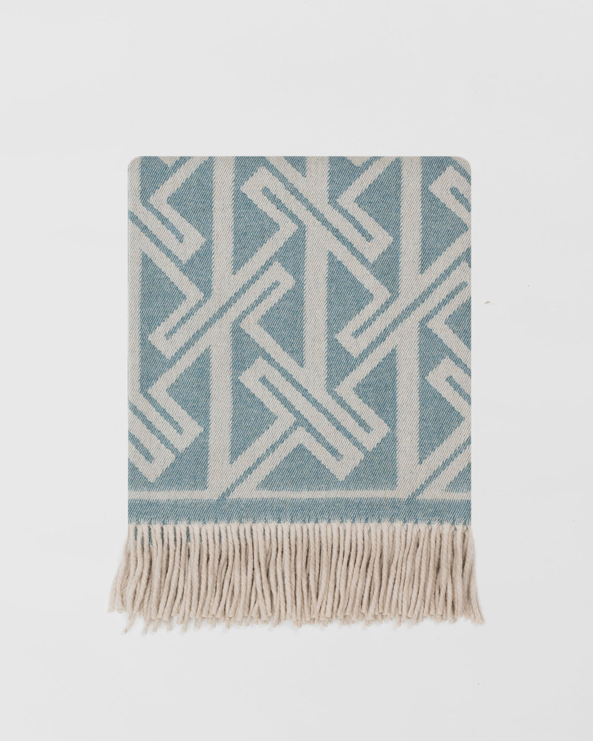 Fortriu Woad merino lambswool throw by Remony - detail