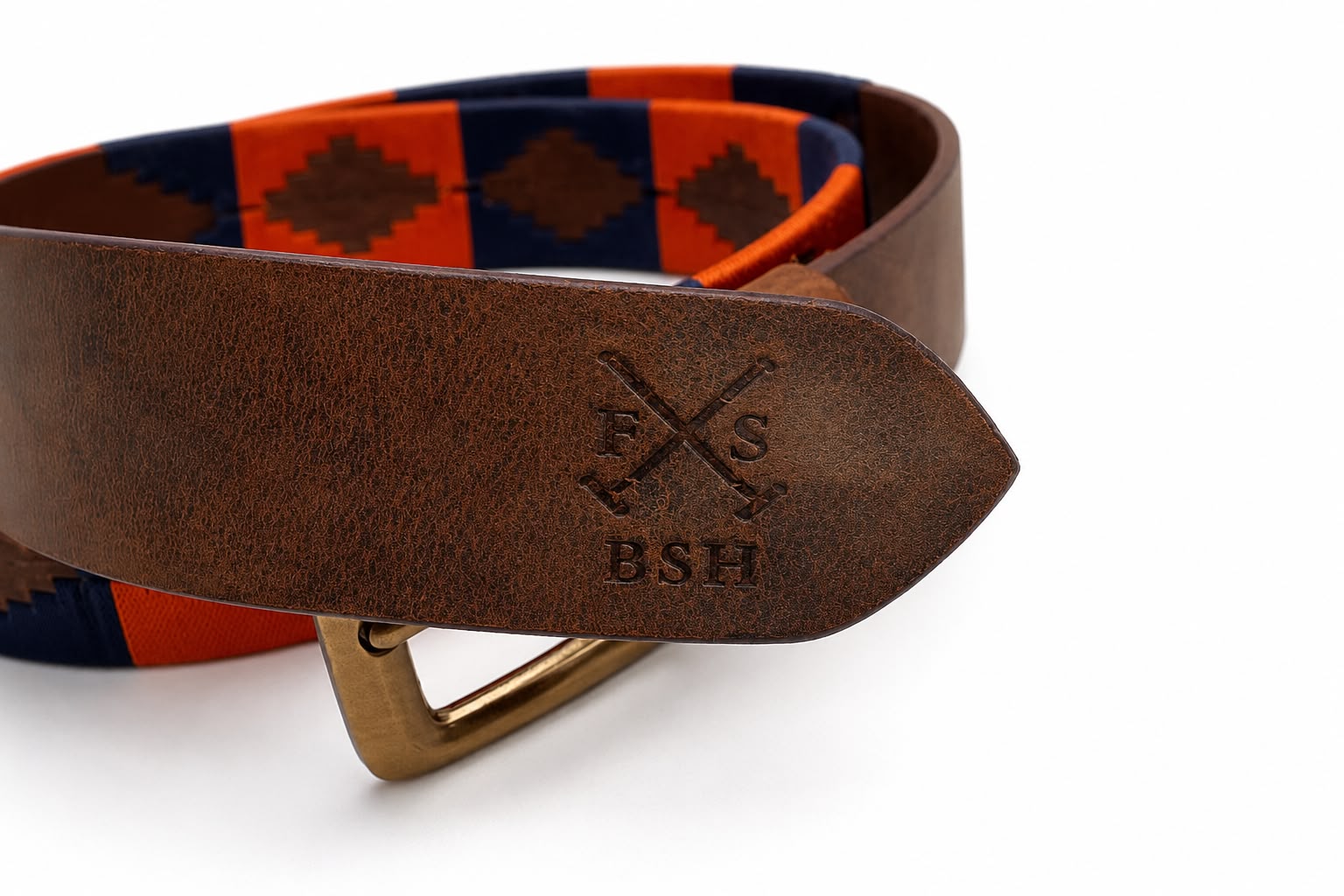 Manipur Polo Belt - Blue and Orange