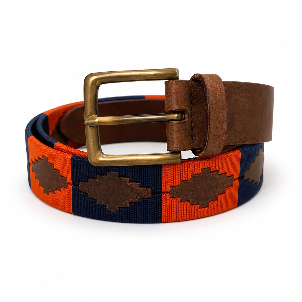 Manipur Polo Belt - Blue and Orange