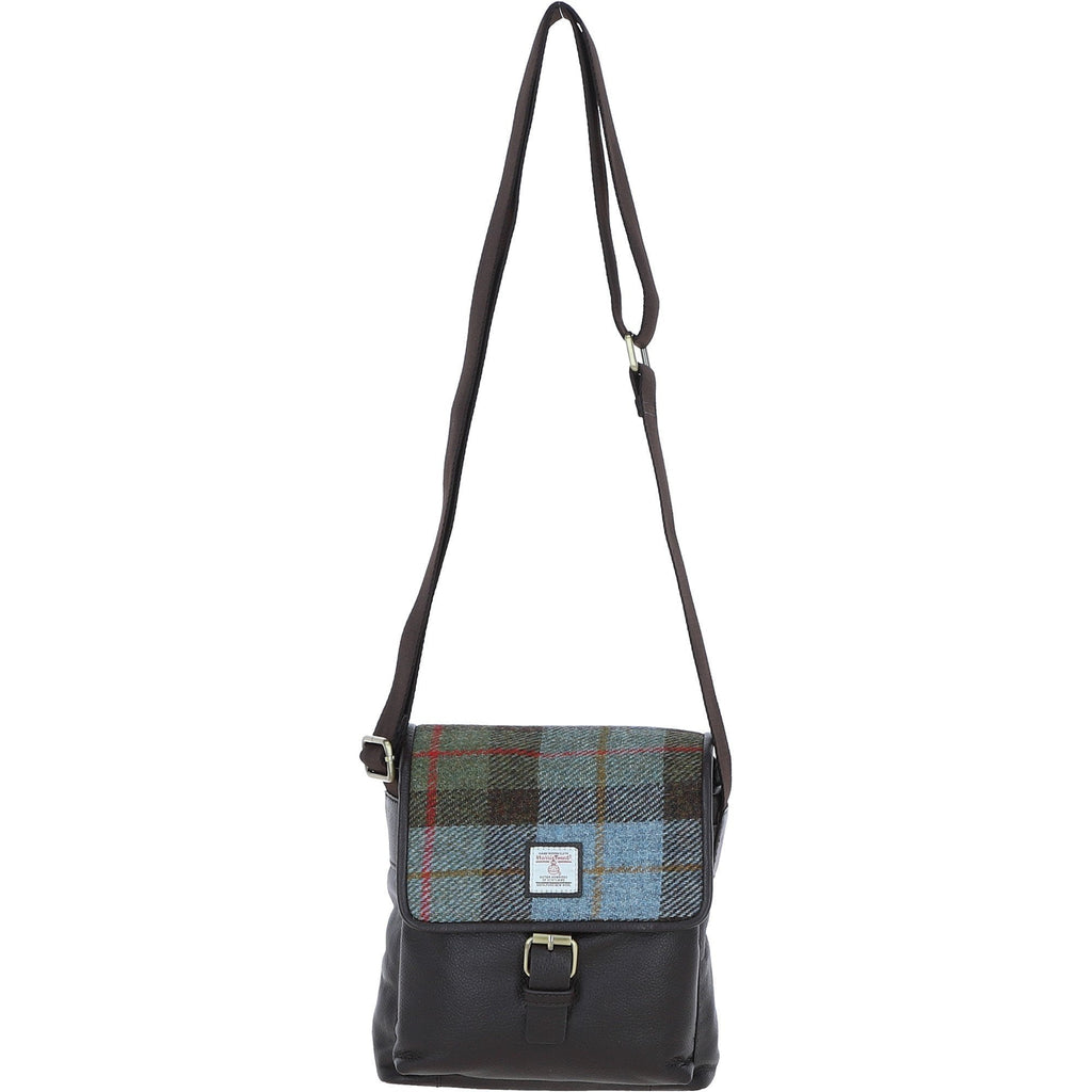 Leather & Harris Tweed Flap Crossbody Bag – Brown / Macleod, view 1