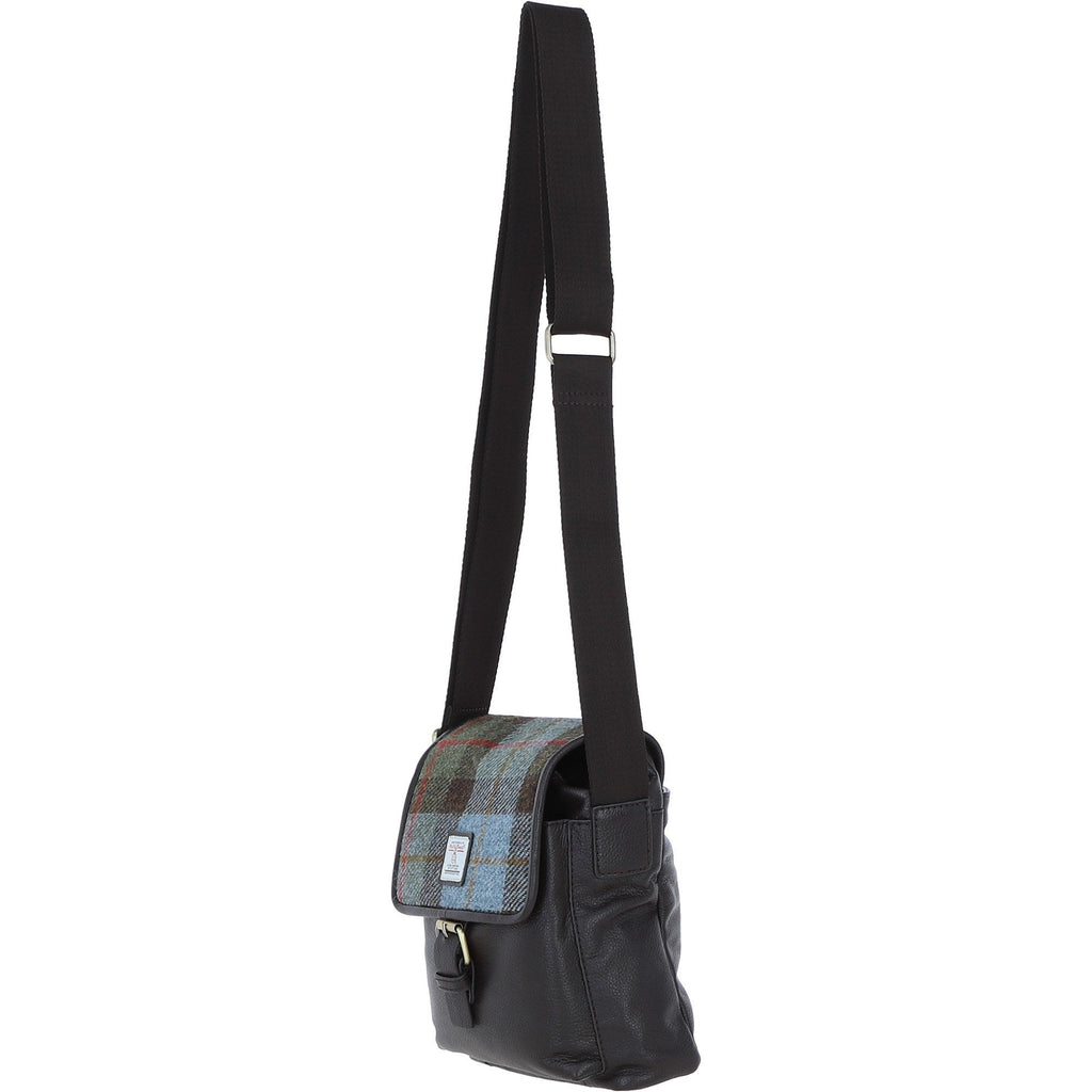 Leather & Harris Tweed Flap Crossbody Bag – Brown / Macleod, view 2