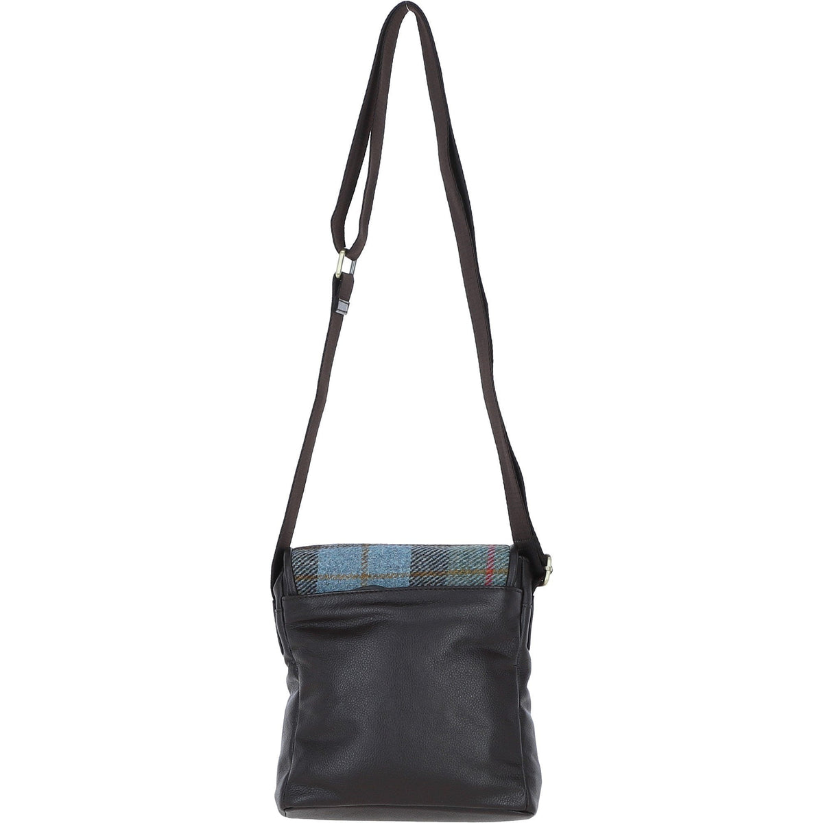 Leather & Harris Tweed Flap Crossbody Bag – Brown / Macleod, view 3