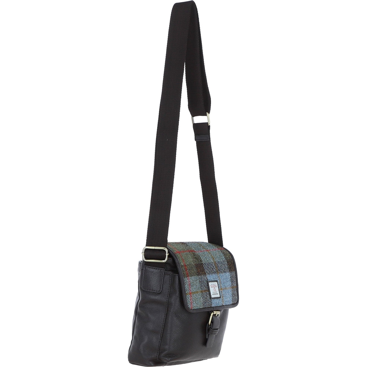 Leather & Harris Tweed Flap Crossbody Bag – Brown / Macleod, view 4