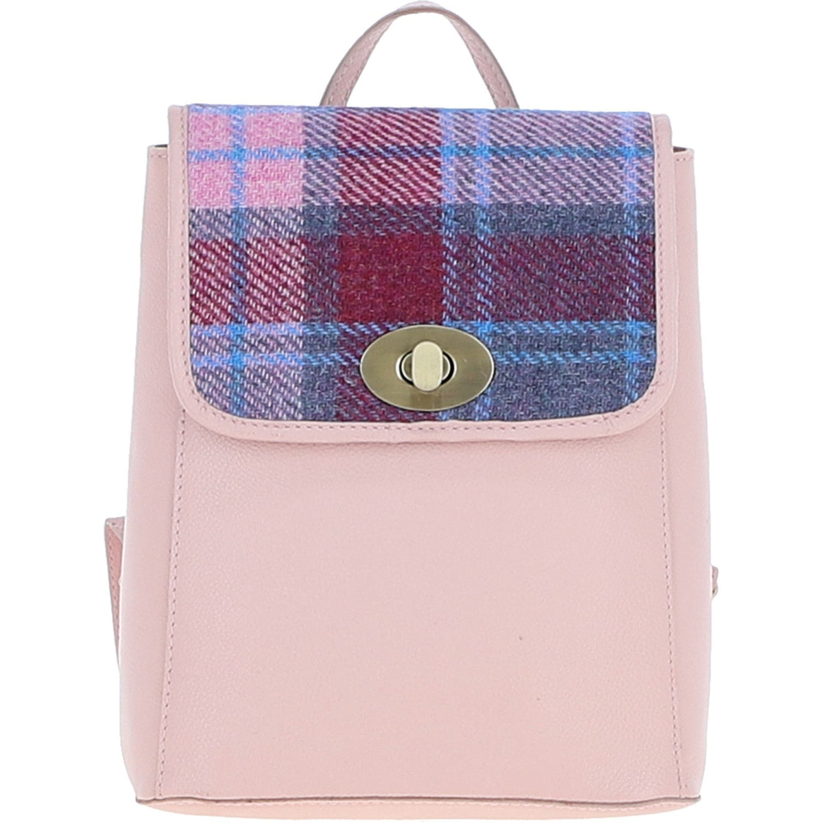 Leather & Harris Tweed Compact Backpack – Baby-pink / Pink, view 1
