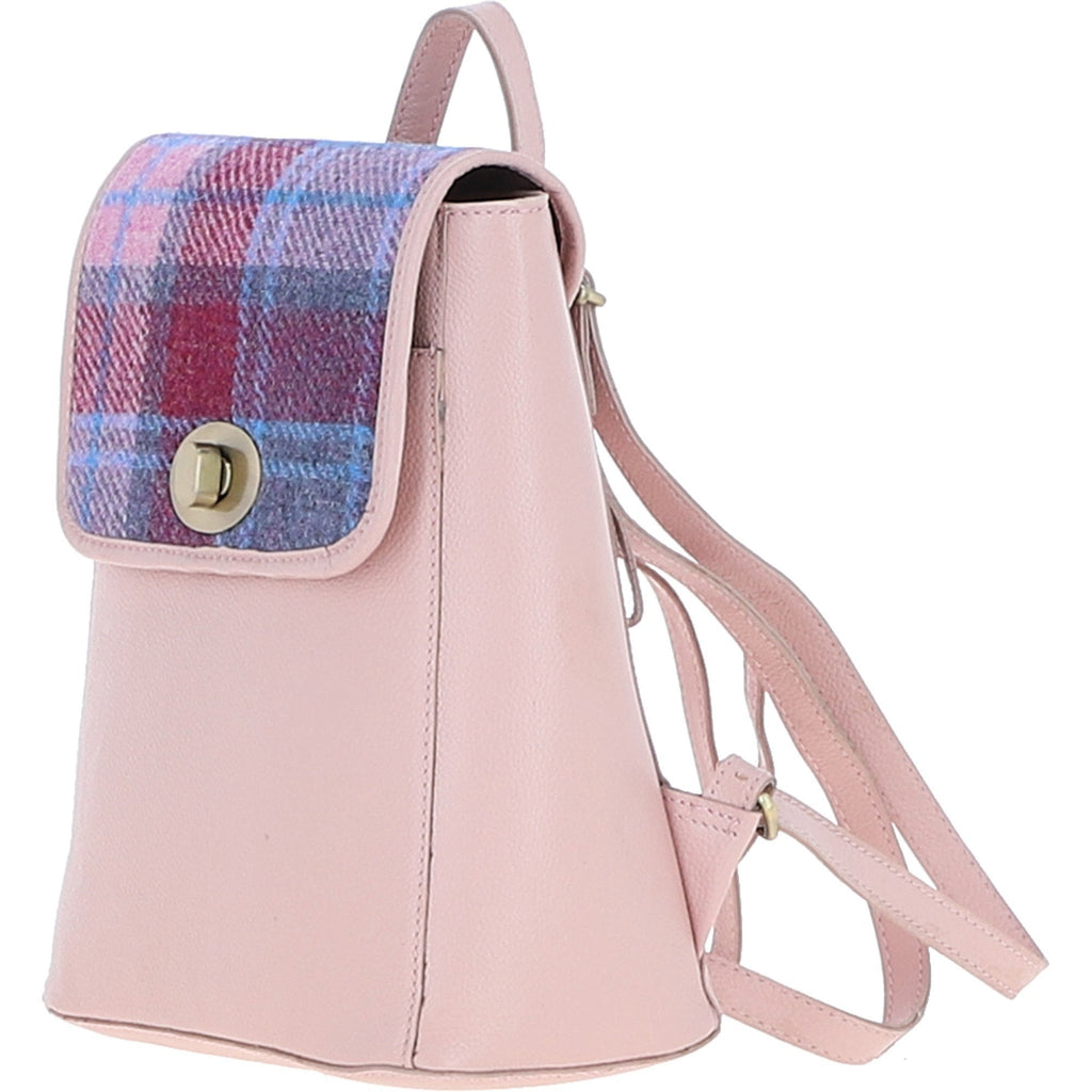 Leather & Harris Tweed Compact Backpack – Baby-pink / Pink, view 2