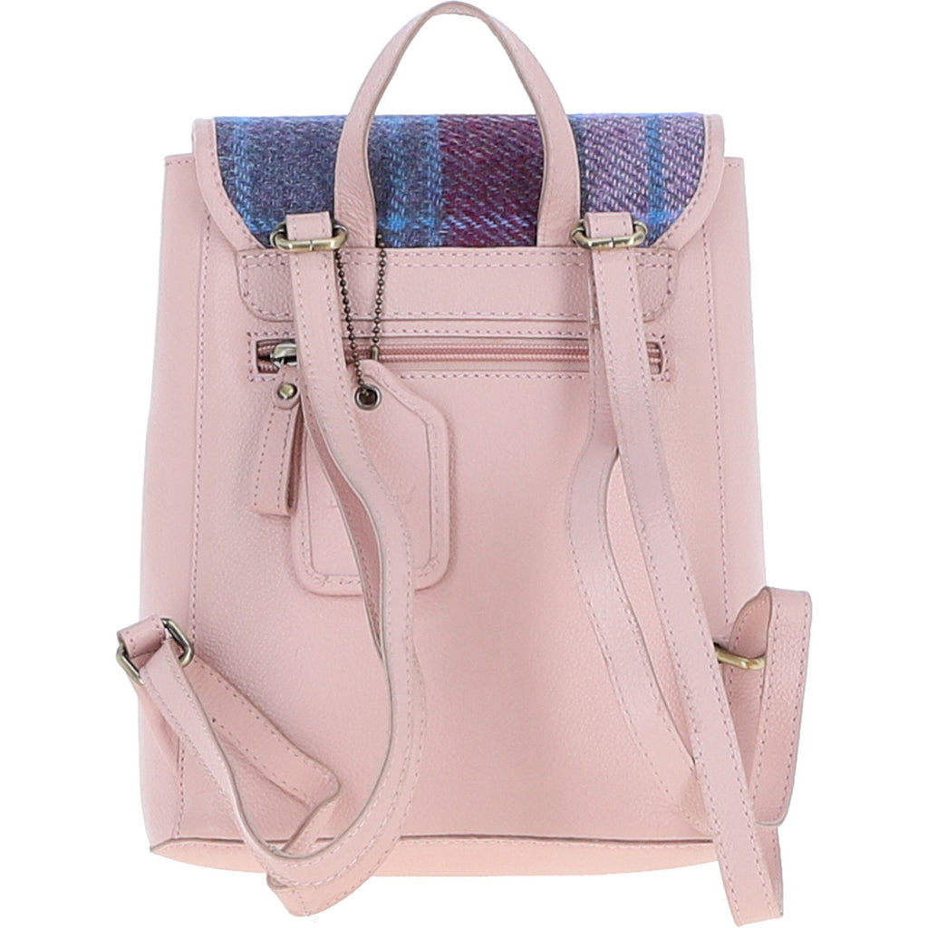 Leather & Harris Tweed Compact Backpack – Baby-pink / Pink, view 3