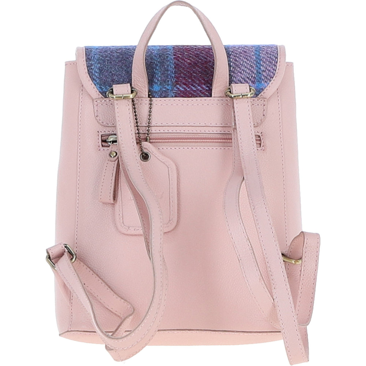 Leather & Harris Tweed Compact Backpack – Baby-pink / Pink, view 3