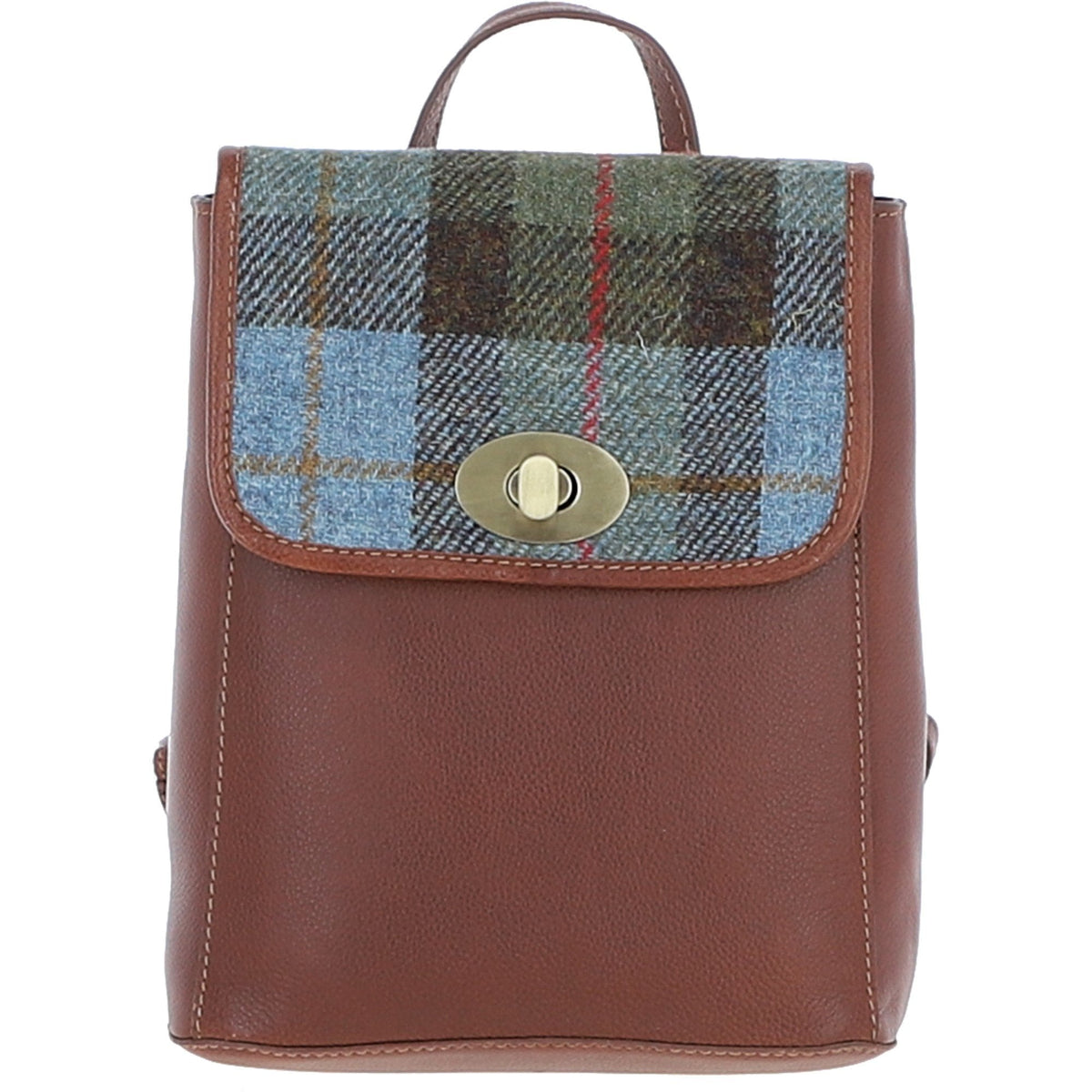 Leather & Harris Tweed Compact Backpack – Tan / Macleod, view 1