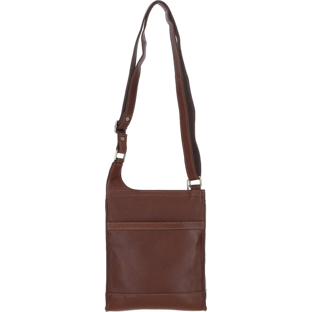 Leather & Harris Tweed Crossbody Bag – Tan / Light Blue, view 3