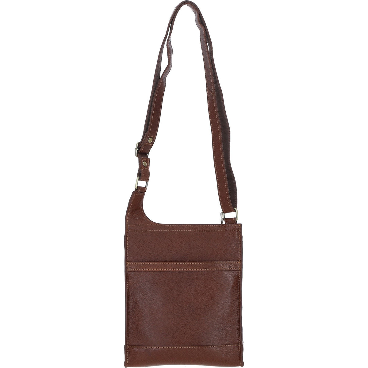 Leather & Harris Tweed Crossbody Bag – Tan / Light Blue, view 3
