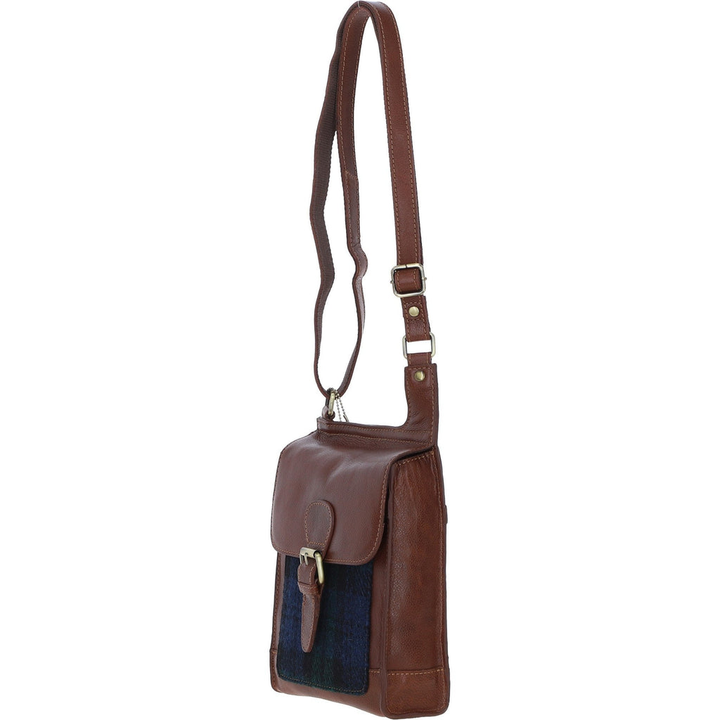 Leather & Harris Tweed Crossbody Bag – Tan / Watch, view 2