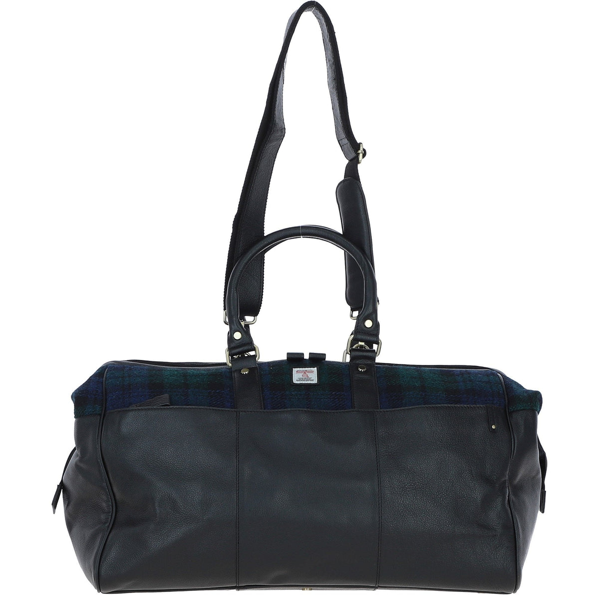 Leather & Harris Tweed Doctor Holdall – Black / Watch, view 1